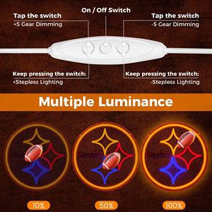 Enseigne néon LED de l'équipe de football pour décoration murale, décoration de man cave, chambre, salle de jeux, enseignes néon pour les fans garçons, <span class=keywords><strong>anniversaire</strong></span>, Noël - Product Image 4