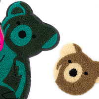 Patch en tissu éponge brodé de sequins en forme d'ours, broderie de dessin animé, accessoires vestimentaires brodés par ordinateur