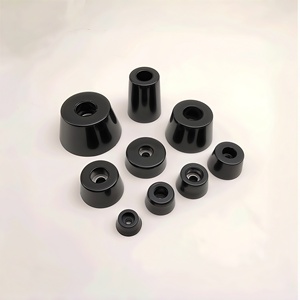 Pieds de châssis de meubles Longran en <span class=keywords><strong>PVC</strong></span>/métal noir, antidérapants, antichocs, avec vis surélevées et patins en caoutchouc fixés - Product Image 6
