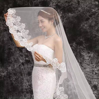 Voile de mariée voile allongé mariée mariage traînant robe de mariée dentelle voile de dentelle