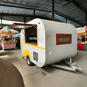 Retro Dessert Trailer Stainless Steel Coffee Truck Fully Equipped Nacho Food <b>Cart</b> - Product Image 1