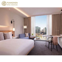 Ensemble de chambre d'hôtel contemporain en panneaux MDF en bois personnalisés, écologique, pour hôtels 3 à 5 étoiles, fournisseur de services tout-en-un pour les halls et les chambres d'hôtes