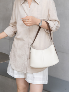 Sac à bandoulière pour femme en cuir véritable noir, sac hobo, sac à main avec fermeture éclair pour les voyages quotidiens - Product Image 6