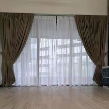 现成的豪华酒店客房棕色100% 遮光窗帘窗帘百叶窗高品质垂直图案内置 - Product Image 6