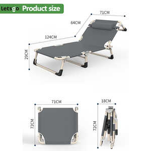 Lit pliant moderne LETSGO 2025 – Lit <span class=keywords><strong>simple</strong></span> portable en aluminium confortable pour le camping (vente en gros) - Product Image 3