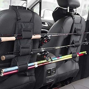 Portador de varilla de poste de asiento trasero de vehículo de pesca para reposacabezas soporte colgante 3 postes soporte de coche de caña de pescar - Product Image 2
