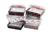Boîte de pâtisserie pour la Saint-Valentin avec couvercle en PET transparent, jetable, pour pâtisseries, biscuits, gâteaux au chocolat, à emporter, boîte cadeau en papier pour desserts