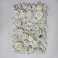 Rouleau de tissu en tissu pour mur de fleurs artificielles, décoration murale de mariage avec roses blanches, panneaux muraux floraux