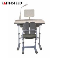 Ensemble table et chaise d'étude pour enfants de haute qualité, réglable en hauteur, mobilier scolaire ergonomique avec étagère et tiroir de rangement