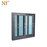 Kugelsicheres Profilglas Glättendes Aluminium-Schiebefenster Maßgefertigtes Edelstahl Horizontales Modernes Aluminiumlegierungs-Wandfenster