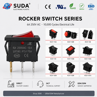 Interrupteur à bascule industriel SUDA KCD1-102NC pour UTV/ATV, étanche IP40, 6A 250V, pour tableau de bord, connexion rapide, avec capuchon en caoutchouc