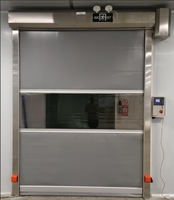 Porte à enroulement rapide moderne en polycarbonate avec commande automatique et manuelle, étanche et transparente, à entraînement électrique