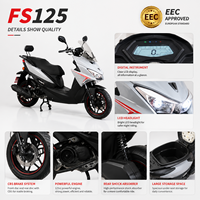 Scooter sportif FS 125 125cc pour adultes, idéal pour les trajets urbains, la conduite en ville, moto Euro 5, plus de 80 km/h, refroidissement par air forcé