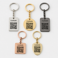 Llavero con Código QR Grabado Personalizado al por Mayor, Llavero con Logotipo Personalizado Estilo Empresarial, Regalo Promocional Corporativo