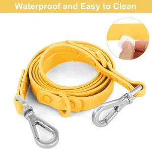 Biểu Tượng Tùy Chỉnh Pet Nguồn Cung Cấp Nhiệm Vụ Nặng Nề Hands-Free Không Thấm Nước Biothane PVC Ngoài Trời Đi Bộ Con Chó Dây Xích Với Xoay Carabiner