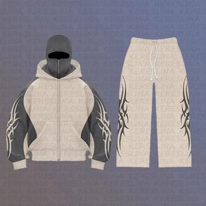 Conjuntos Deportivos Personalizados al por Mayor, Sudaderas con Capucha Transpirables Estampadas, Trajes Deportivos Casuales, Conjuntos de Algodón para Fitness con Bordado - Product Image 1