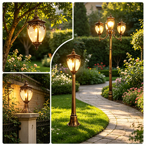Lámparas Decorativas de Jardín de Estilo Europeo Retro, Impermeables IP65, Lámparas Colgantes para Jardín y Paisaje, Luces de Inducción Eléctrica - Product Image 5