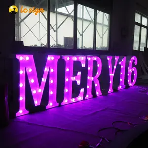 Livestream Showroom Name LED Bulb Letters Supplier Wholesale 4ft Marquee Letters