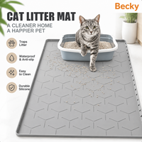 Tapis en silicone pour litière de chat, personnalisé, réutilisable, résistant à l'usure, imperméable, antidérapant, grand tapis pour litière de chat pour sol intérieur
