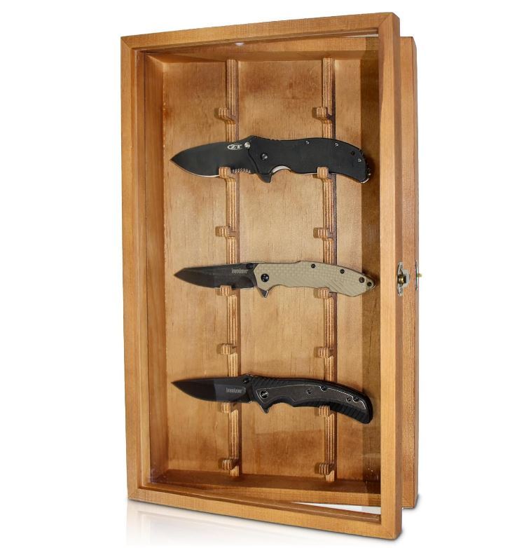 COMSREV Vitrine souvenir pour cuillères à thé, support mural, verrouillable, protection UV, porte en acrylique, présentoir en bois pour collection de cuillères (18 cuillères, noir