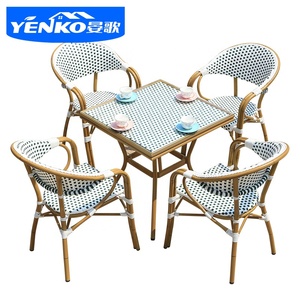 Mesa y sillas de <span class=keywords><strong>bambú</strong></span> estilo francés, conjunto de jardín, mesa de comedor para patio, muebles de exterior - Product Image 6