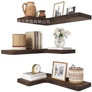 Wooden Corner <b>Wall</b> <b>Shelf</b> For Kitchen Condiments And Books <b>Floating</b> Design Multi Purpose Storage Rack - Product Image 5