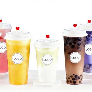 Vasos de PP para Té de Burbujas Boba con Logotipo Personalizado al por Mayor, Desechables, de 90 mm, Capacidad de 500 ml y 700 ml, Ecológicos, con Tapas, para Refrescos - Product Image 1