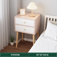 Mesa de Noche de Madera a Precio Económico con Dos Cajones