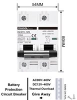 Interrupteur de déconnexion solaire bipolaire 100A 6kA IP20 pour isolateur de batterie de camping-car, système hors réseau pour panneaux photovoltaïques, montage sur rail DIN 35mm, disjoncteur AC/DC