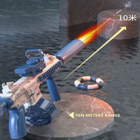 Summer Outdoor M416 Pistolet à eau de tir électrique entièrement automatique Jouet Blaster Éclairage Simulation de flamme avec matière plastique
