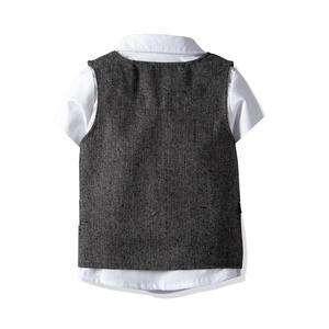 Vêtements pour tout-petits, vêtements pour enfants, ensembles formels pour bébés garçons avec gilet noir de Chine - Product Image 4