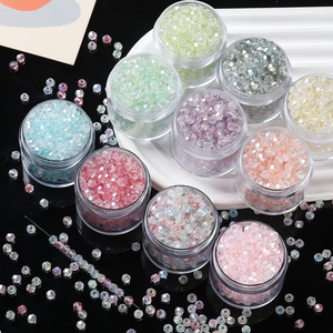 ลูกปัดแก้วสีสันสดใสทรงสองแฉก ขนาด 3.5x4.5 มม. 100 ชิ้น สำหรับทำเครื่องประดับ DIY สร้อยข้อมือ สร้อยคอ และอุปกรณ์เสริม - Product Image 1
