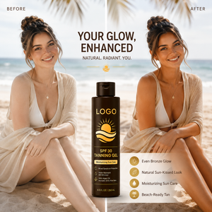 Gel bronzant naturel hydratant SPF 30+ à large spectre, résistant à l'eau pendant 80 minutes, pour un éclat hâlé uniforme, marque privée OEM - Product Image 2