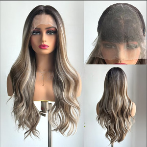 Parrucca Bionda Lunga e Riccia Stile Europeo-Americano 13*6, Grande Area, Completamente Intrecciata a Mano, con Partizione Libera, Realistica e Traspirante - Product Image 4