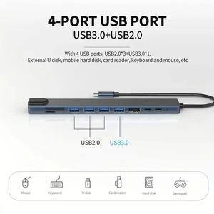 ตัวอ่านการ์ด nkiwi 10 in 1 <span class=keywords><strong>USB</strong></span> ฮับ10พอร์ต3.0 4K 30Hz AV OTG ตัวอ่านการ์ดอีเทอร์เน็ตฮับ <span class=keywords><strong>USB</strong></span> C ฮับความเร็วสูงตัวแยกสัญญาณ <span class=keywords><strong>USB</strong></span> <span class=keywords><strong>HDMI</strong></span>-Compatible - Product Image 3