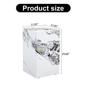 Bàn cà phê hình khối màu trắng hiện đại với thiết kế kết cấu thời trang MDF + Chất liệu sticker cho trang trí nhà khác nhau - Product Image 3