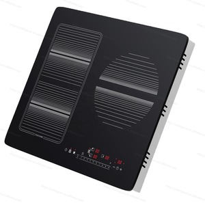 Cocina <span class=keywords><strong>de</strong></span> <span class=keywords><strong>Inducción</strong></span> Integrada <span class=keywords><strong>de</strong></span> Acero Inoxidable con 3 Quemadores y Control Táctil para Uso Doméstico y Comercial - Product Image 1