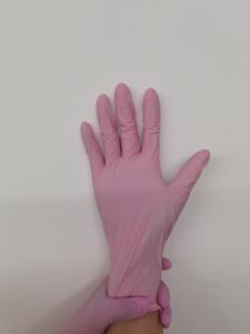 Benutzer definierte 3mil Tattoo Beauty Salon Pink Schwarz Blau Latex Kostenlos Einweg Benutzer definierte Logo Puder frei 100% Nitril Handschuh - Product Image 3