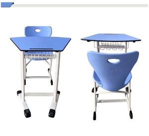 Escritorio y silla para estudiantes individuales para <span class=keywords><strong>aula</strong></span> ergonómica moderna escolar, muebles escolares de madera baratos para uso en el <span class=keywords><strong>aula</strong></span> saudí - Product Image 3