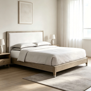 Lit Panneau Haut de Gamme Moderne Sans <span class=keywords><strong>Sommier</strong></span>, Revêtement en Tissu Cuir Gaufré Anti-Taches, Cadre Solide, Écologique, pour Hôtel et Maison - Product Image 3