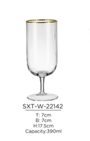 Verre à eau nordique moderne soufflé à la main en verre soufflé durable avec des rayures créatives et un verre highball transparent pour vin rouge