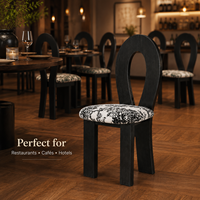 Chaise de salle à manger Artful Loop Back avec assise en tissu doux et structure en bois stable - Design sculptural moderne pour la maison, l'hôtel, le café