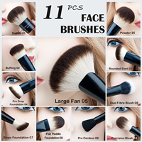Daily Queen & Mor-phe 23 pièces Pinceaux de maquillage en bois noir Nano Hair avec manche en bois, qualité supérieure et sensation luxueuse, logo personnalisé
