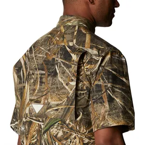 Camisas de pesca con logotipo personalizado al por mayor, camisas de manga larga de pesca para hombre, camisas de pesca estampadas