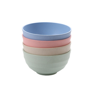 عبر الحدود 15-قش القمح البلاستيكي وعاء جديد تصميم كلاسيكي أدوات مائدة منزلية وعاء الأرز القمح أربع علب هدايا شعار قابل للطي - Product Image 5