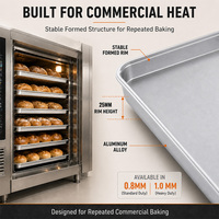 Plaque de cuisson professionnelle en aluminium 18x26 pouces, taille standard, avec bord renforcé pour boulangerie professionnelle