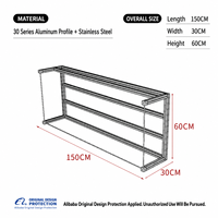 Support de signalisation en profilé aluminium pour affichage extérieur, support de bannière pour devanture de magasin, support publicitaire pour façade de magasin