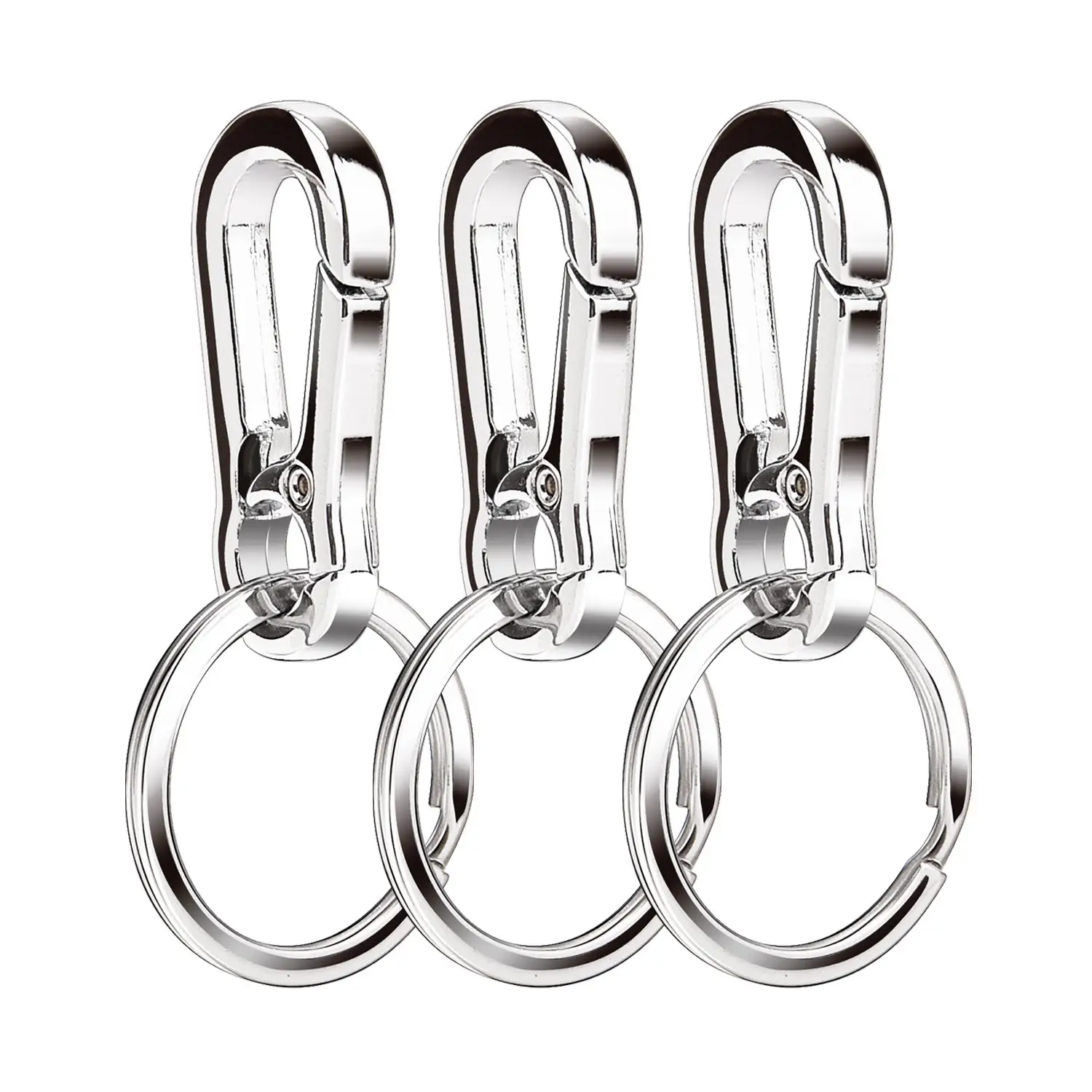 Fashion Key Ring Colorful Clip Hooks Keyring carabiner Swivel Snap Hook Buckle Split Keychain clip