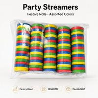 Lot de guirlandes de fête en papier crépon coloré, flexibles, vente en gros directe usine, MOQ, décoration anniversaire et Halloween