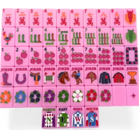 Ningbo Leti Trading Co., Ltd. Mahjong 160 Ubin Mahjong Amerika warna pink Apple Ubin Mahjong Mewah Berukir